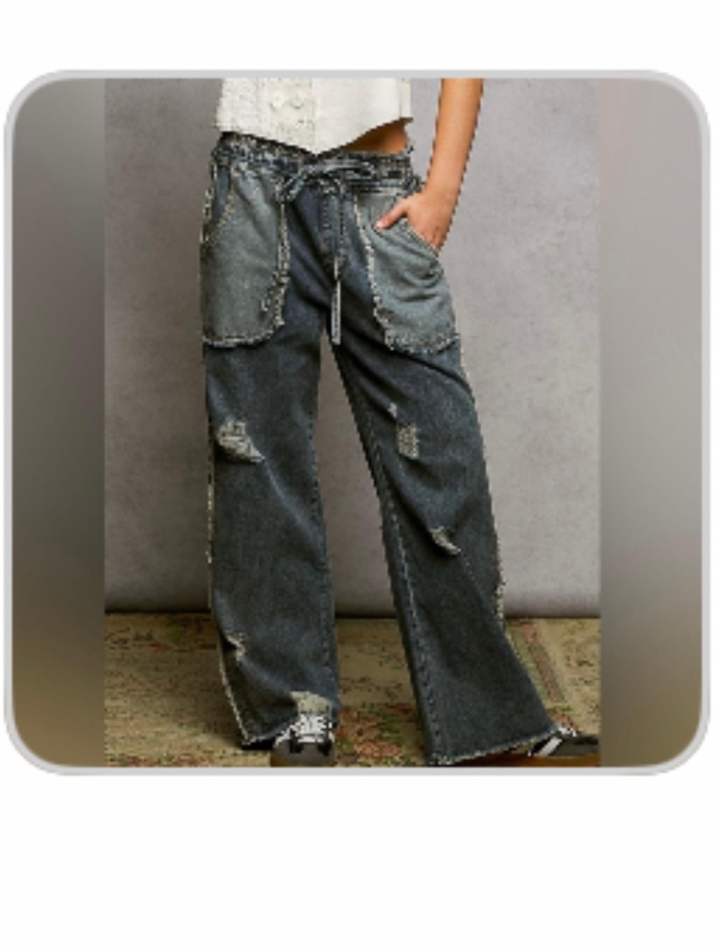 POL Denim Distressed Pants